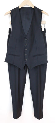 SUITSUPPLY Ferrara Men Suit UK36S Trousers Waistcoat Pure Wool Blue 2in1