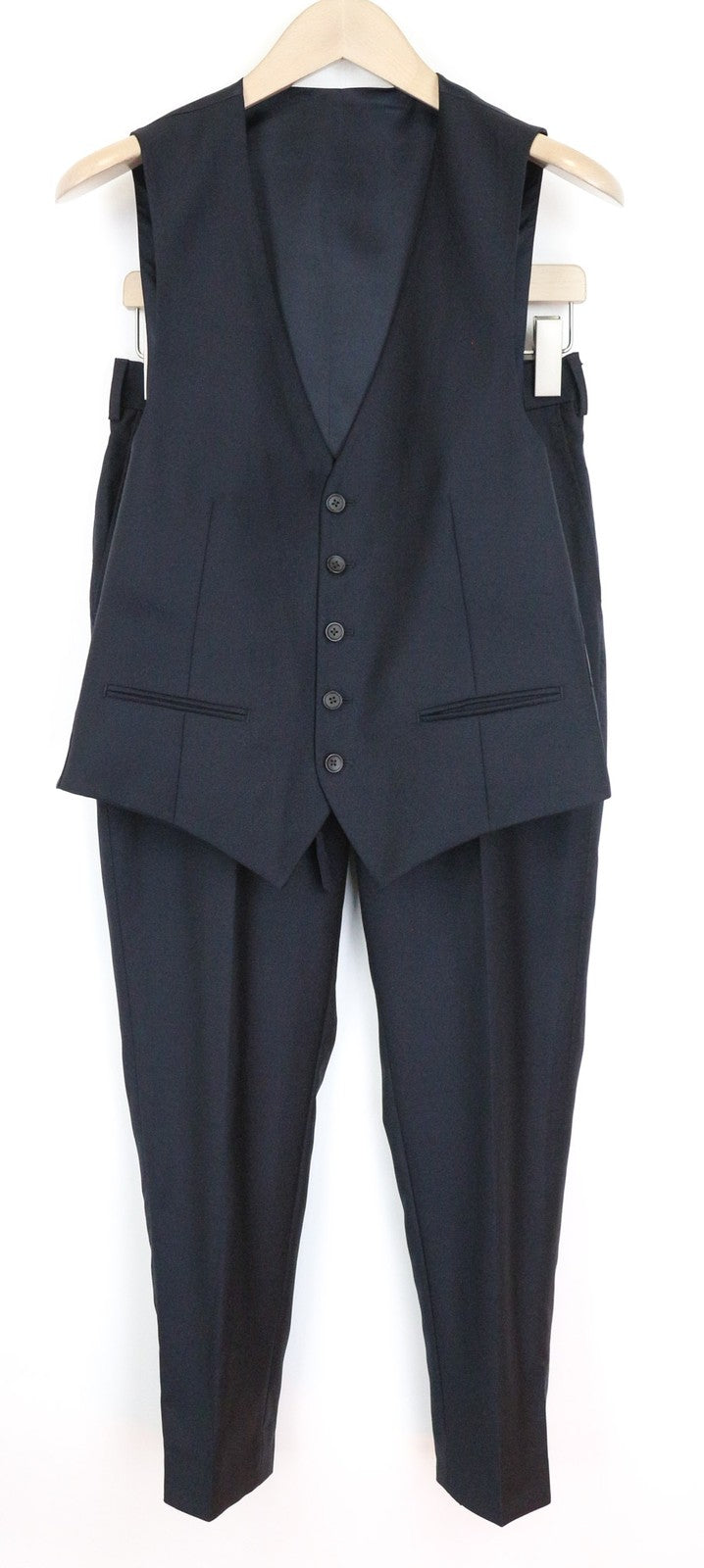 SUITSUPPLY Ferrara Men Suit UK36S Trousers Waistcoat Pure Wool Blue 2in1