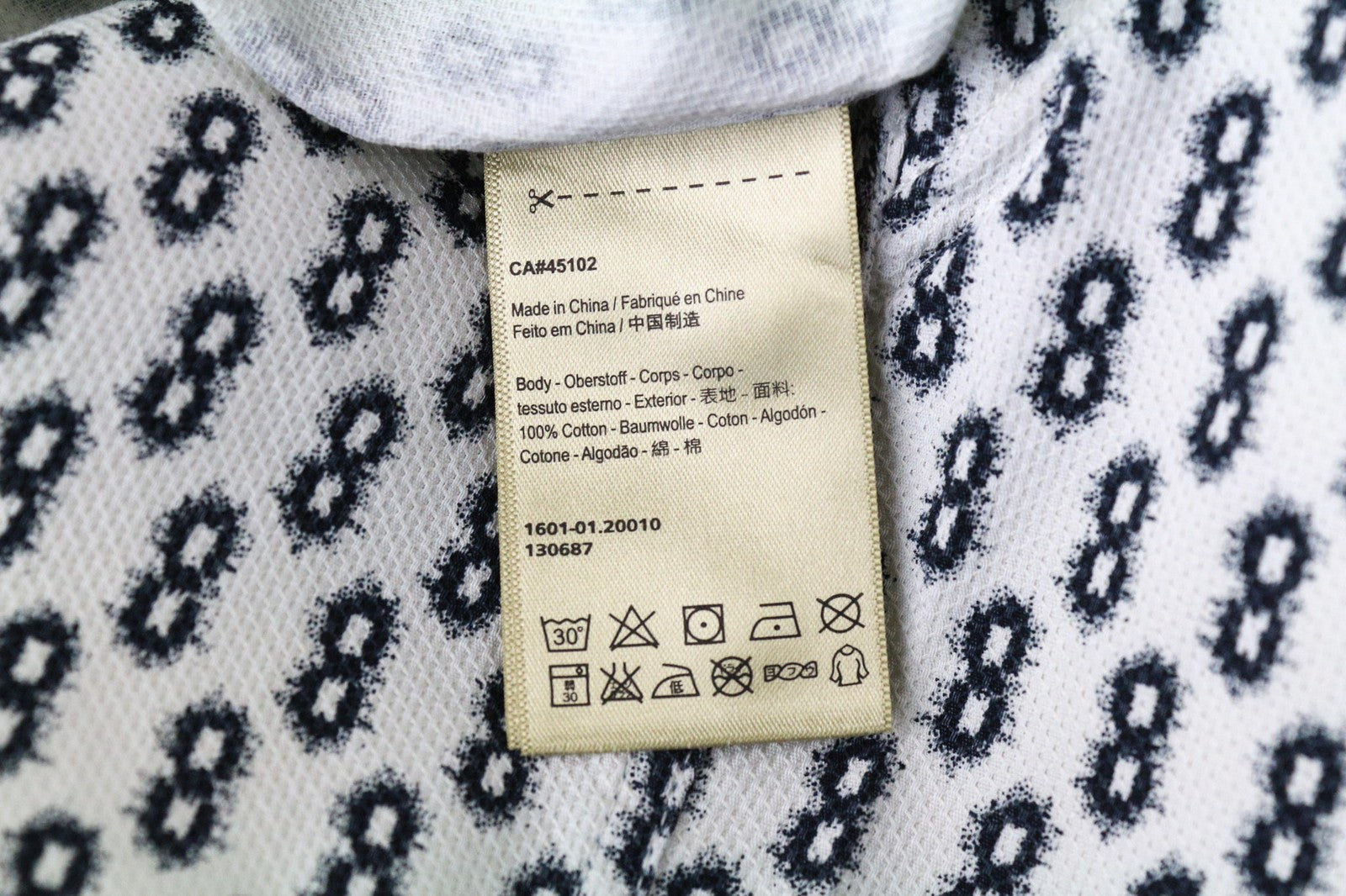 SCOTCH & SODA Men Shirt M Button-Down Navy Classic Abstract Pattern Cotton