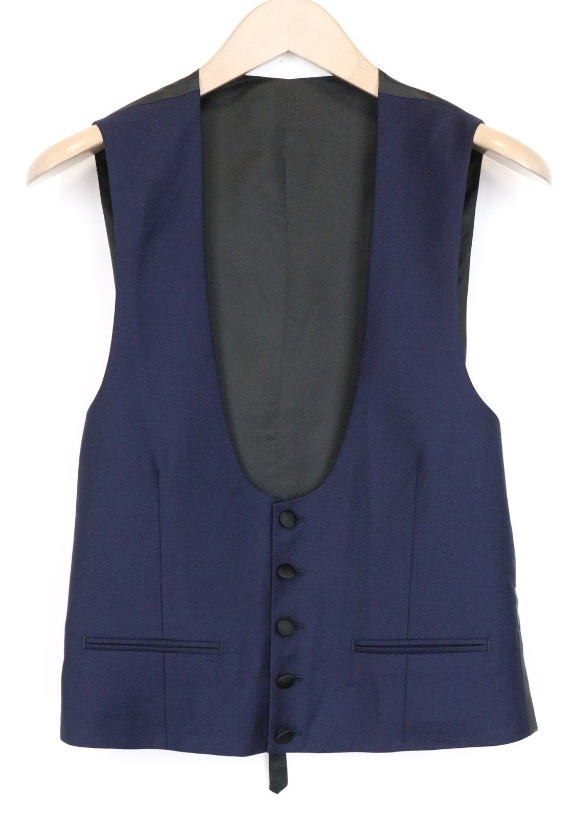 SUITSUPPLY U-Neck Men Suit UK36S Navy Slim 2-Piece Wool Tuxedo Classic