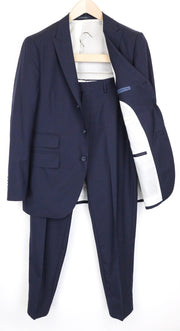 SUITSUPPLY La Spalla Men Suit UK38S Blue Slim 2-Piece Pure Wool S120s