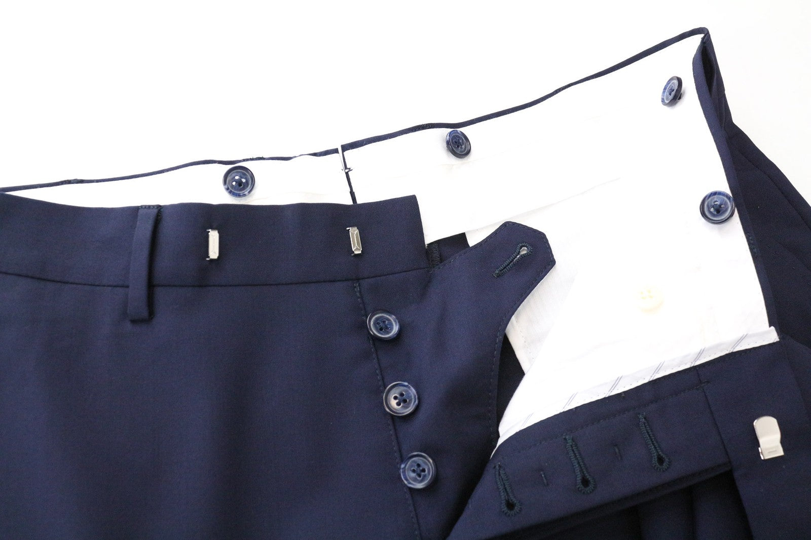 SUITSUPPLY La Spalla Men Suit UK38S Blue Slim 2-Piece Pure Wool S120s