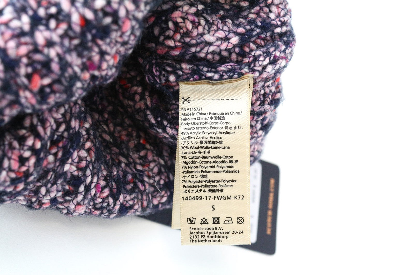 SCOTCH & SODA Women Hat S Girls Pink Wool Cotton Blend Knit Beanie