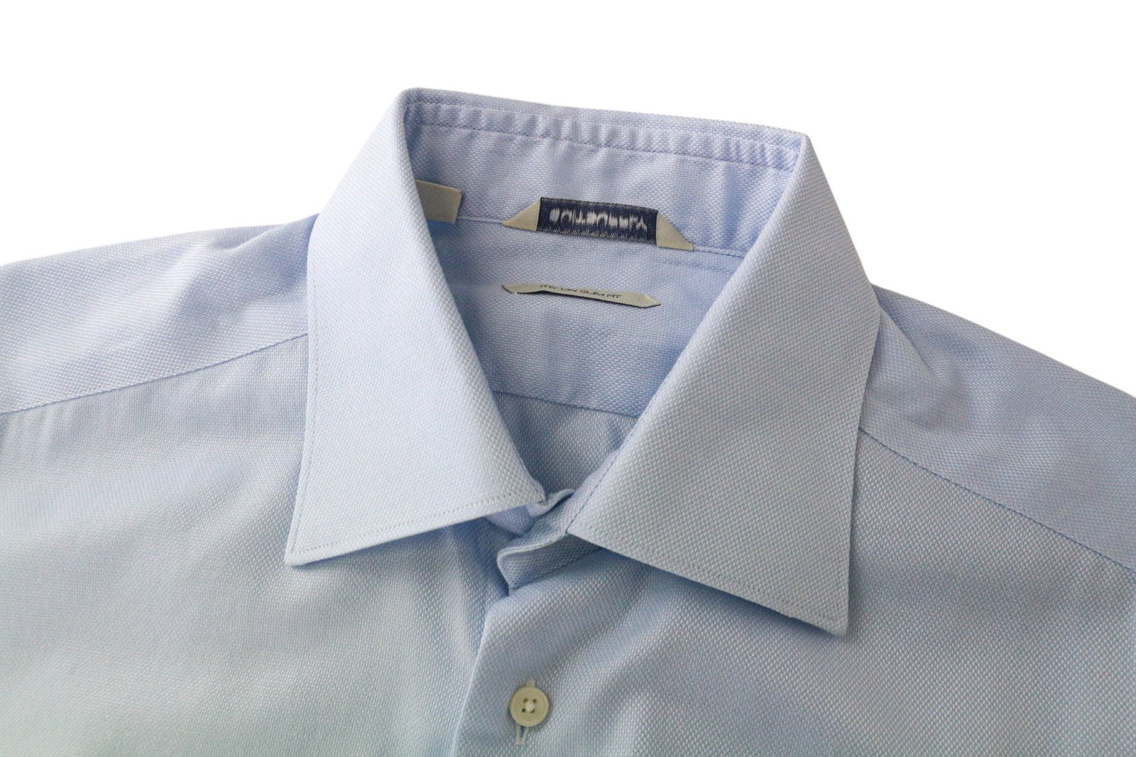 SUITSUPPLY Men's Formal Shirt 40-7/15 3/4L Slim Blue Cotton Classic Button-Up