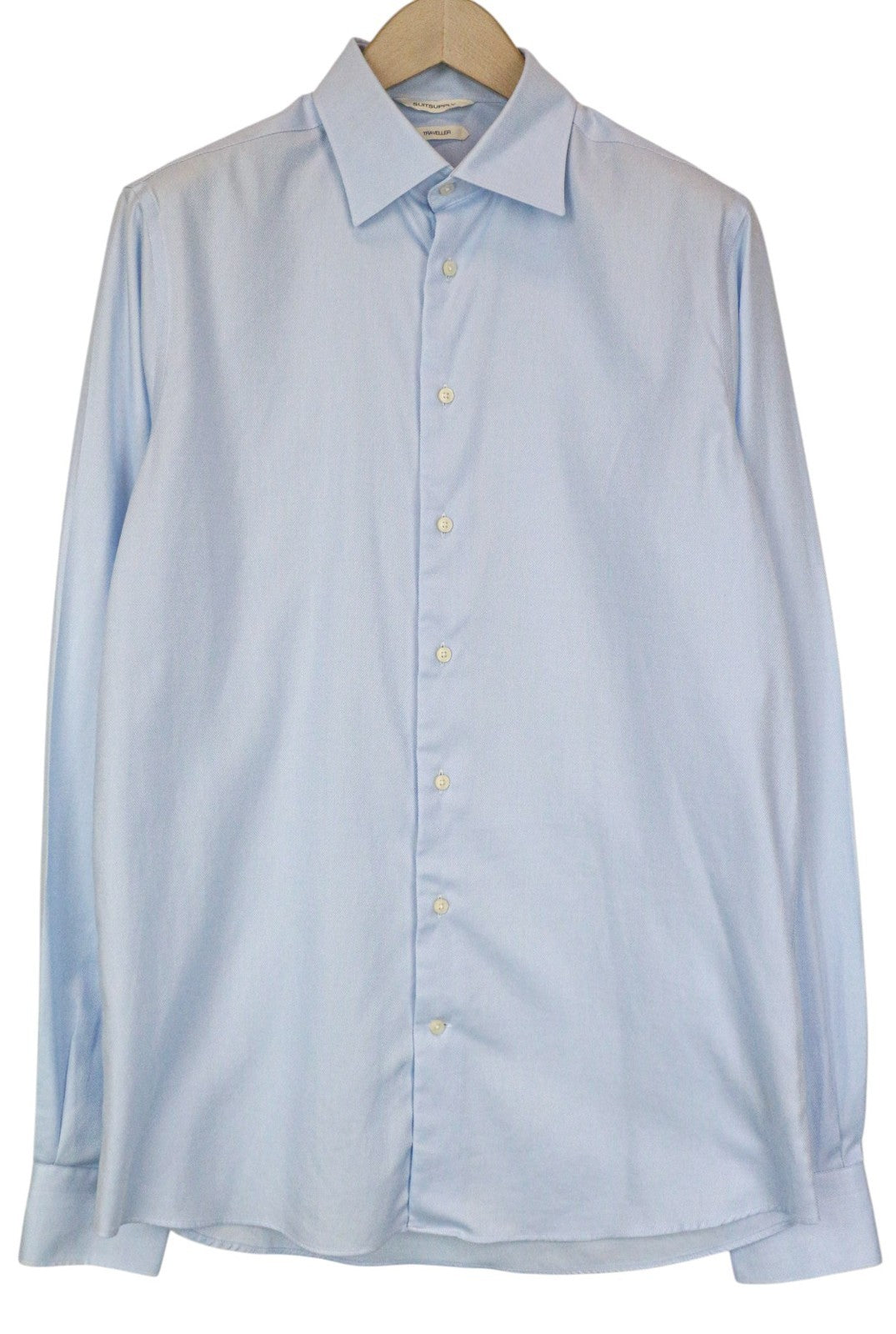 SUITSUPPLY Traveller Men's Formal Shirt 41L/16L Slim Blue Cotton Twill