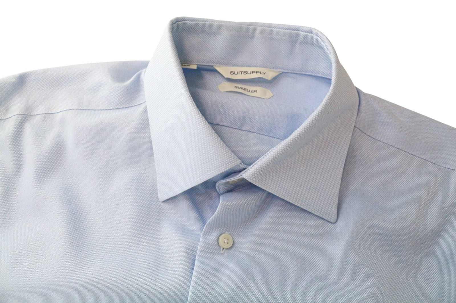 SUITSUPPLY Traveller Men's Formal Shirt 41L/16L Slim Blue Cotton Twill