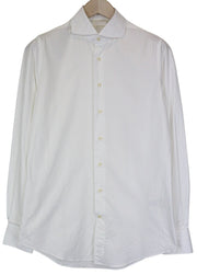 SUITSUPPLY Men's Formal Shirt 40/15 3/4 Extra Slim White Cotton Long Sleeve
