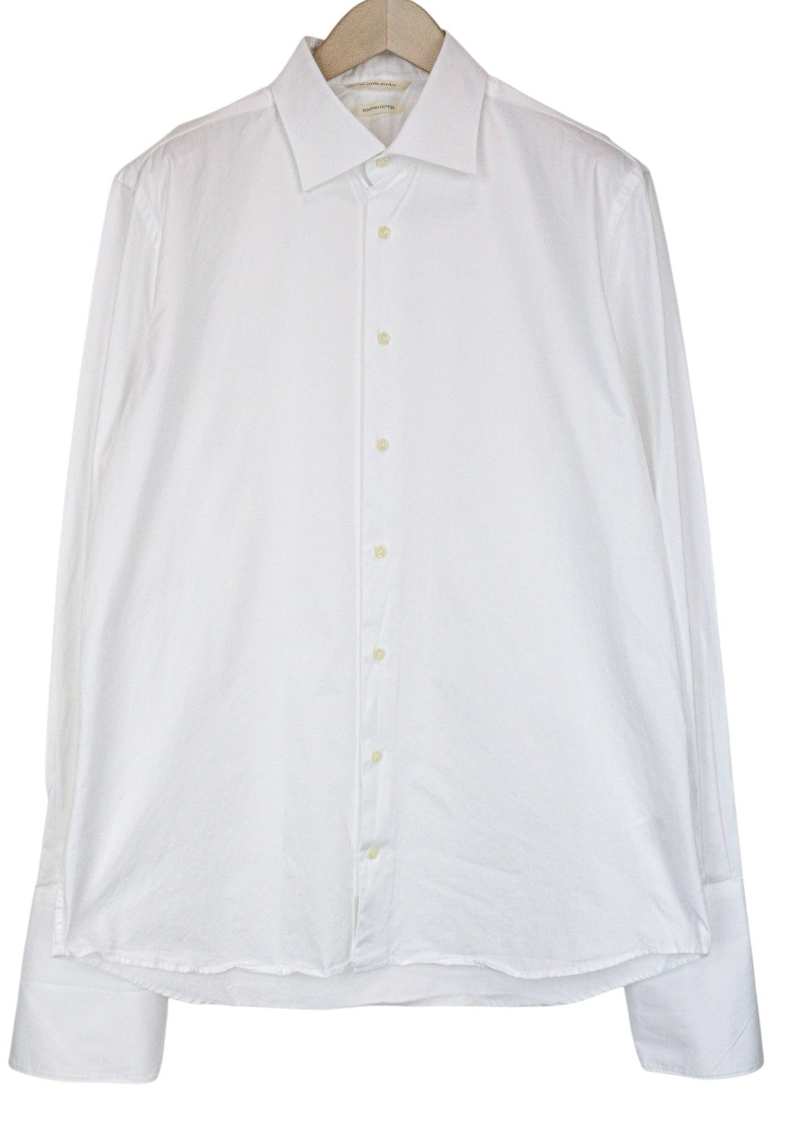 SUITSUPPLY Men's Formal Shirt 43/17 Slim White Pure Cotton Classic Long Sleeve