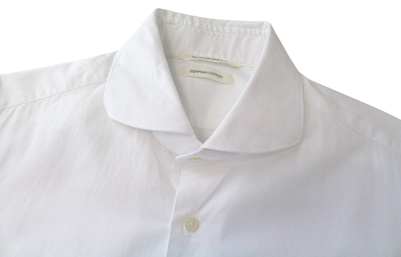 SUITSUPPLY Men's Formal Shirt 40/15 3/4 Extra Slim White Cutaway Button-Up