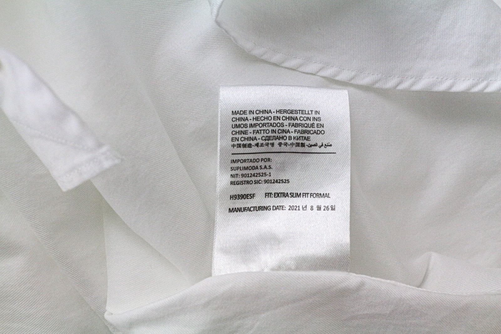 SUITSUPPLY Men's Formal Shirt 40/15 3/4 Extra Slim White Cutaway Button-Up