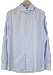 SUITSUPPLY Men's Formal Shirt 43/17 Extra Slim Blue Cotton Striped Classic