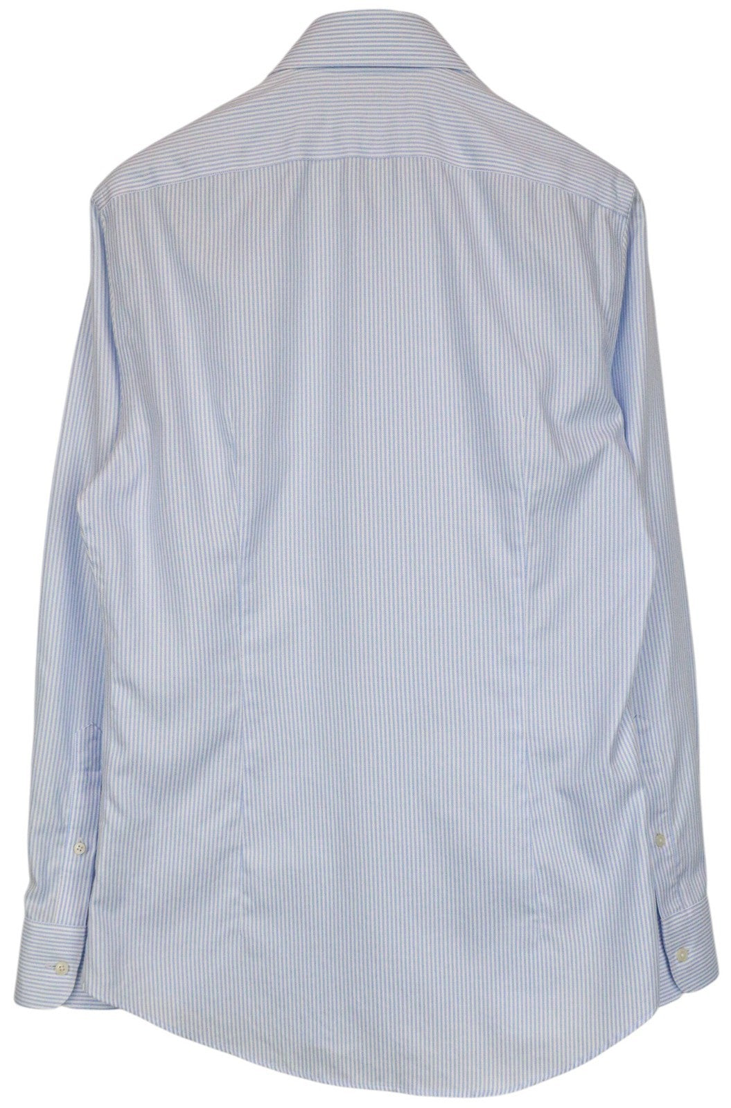 SUITSUPPLY Men's Formal Shirt 40/15 3/4 Extra Slim Blue Cotton Stripe Patterned