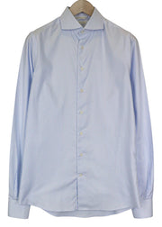 SUITSUPPLY Men's Formal Shirt 39L/15 1/2L Extra Slim Blue Striped Long Sleeve