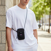 TOMMY HILFIGER Modern Tech Phone Pouch Men Bag Black Zipper Drawstring Unisex