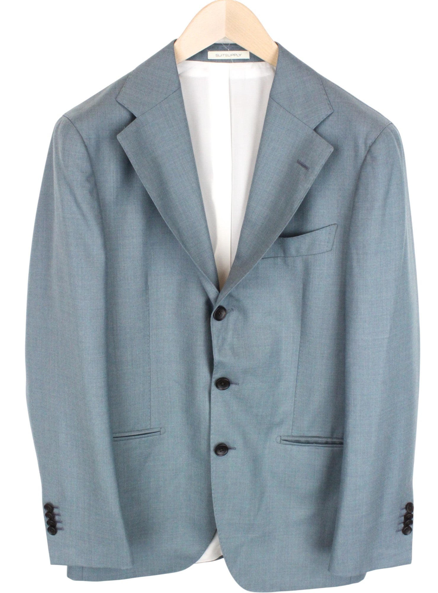 SUITSUPPLY Havana Jetted Men's UK38R Blue Slim Fit Wool Lined 2Pc Suit