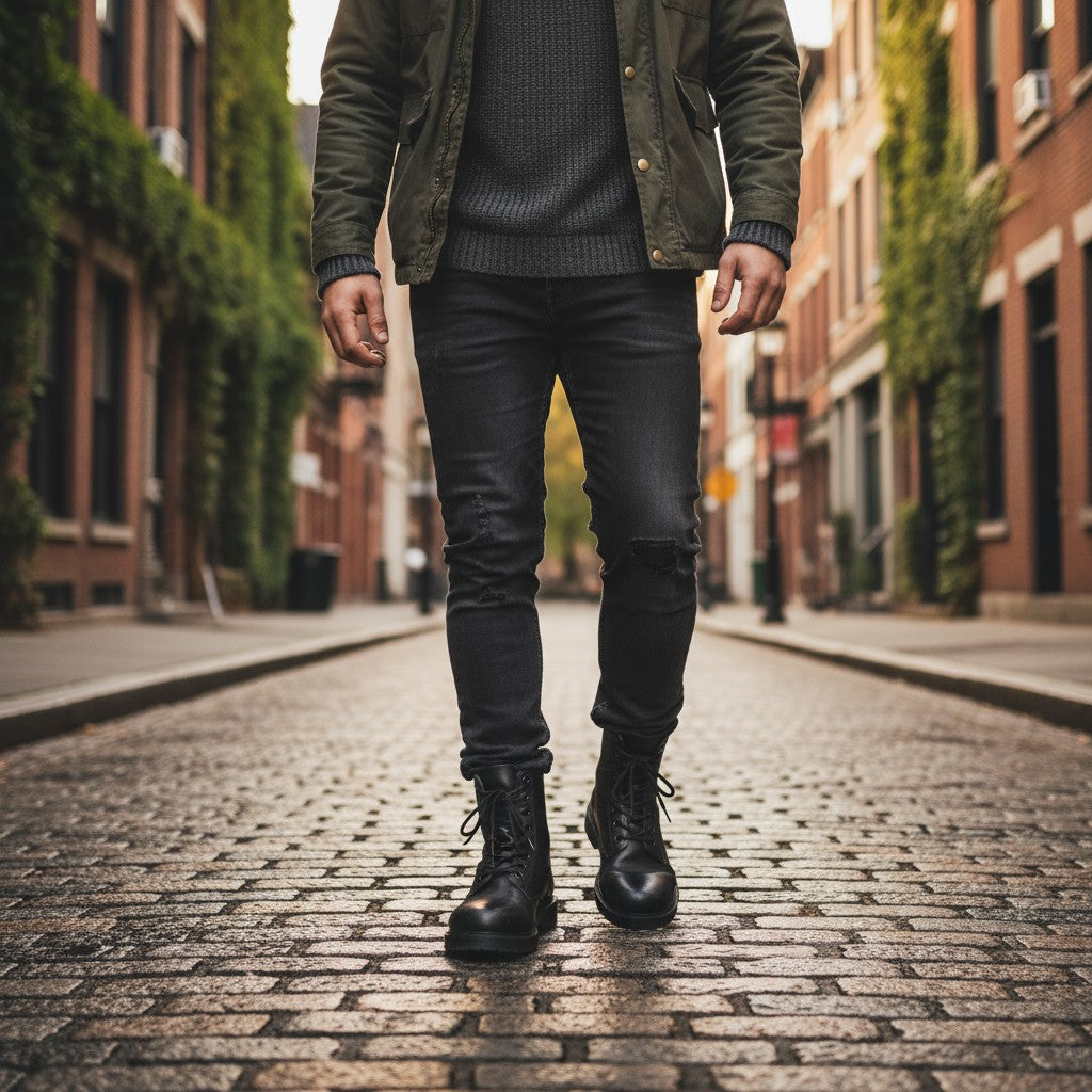 DIESEL D-Alabhama CB Mens Boots EU45 Black Leather Mid Top RRP295 Almond Toe