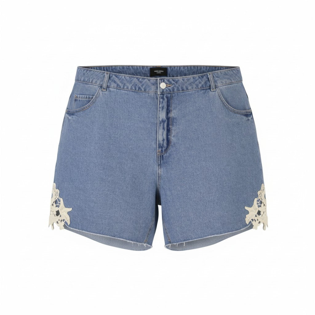 Shorts Nineteen mit hoher Taille und Häkelspitze