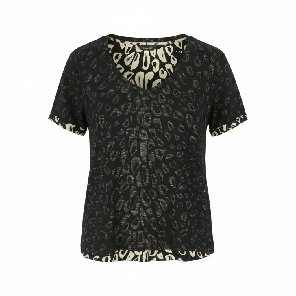 Schwarzes Baumwoll-T-Shirt