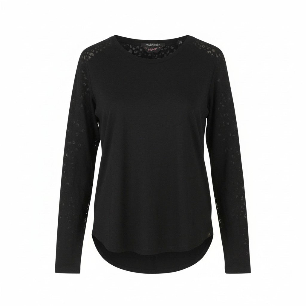 Schwarze Baumwollbluse