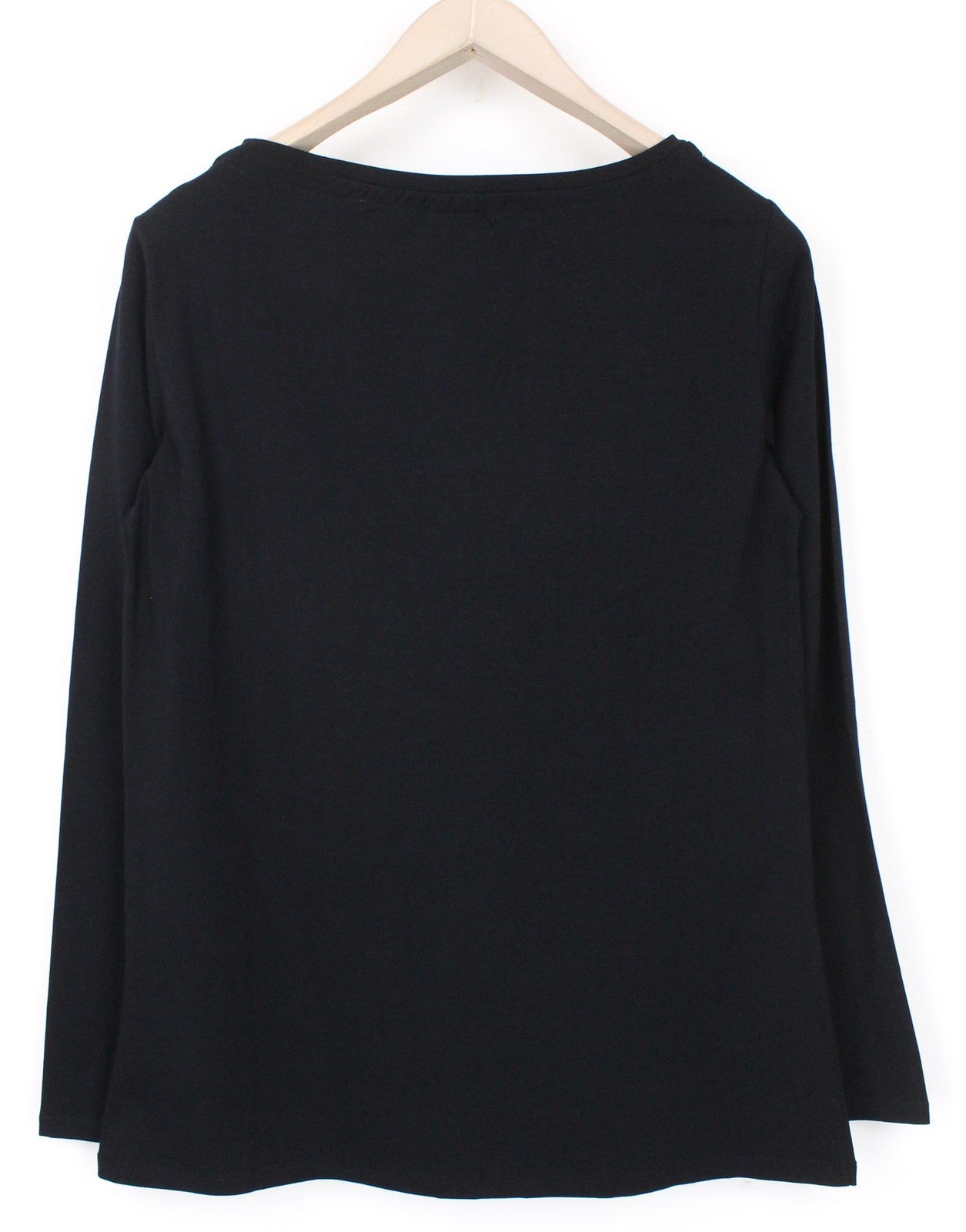 MARINA YACHTING Women's T-Shirt L Black Crew Neck Jersey Rhinestone Pullover