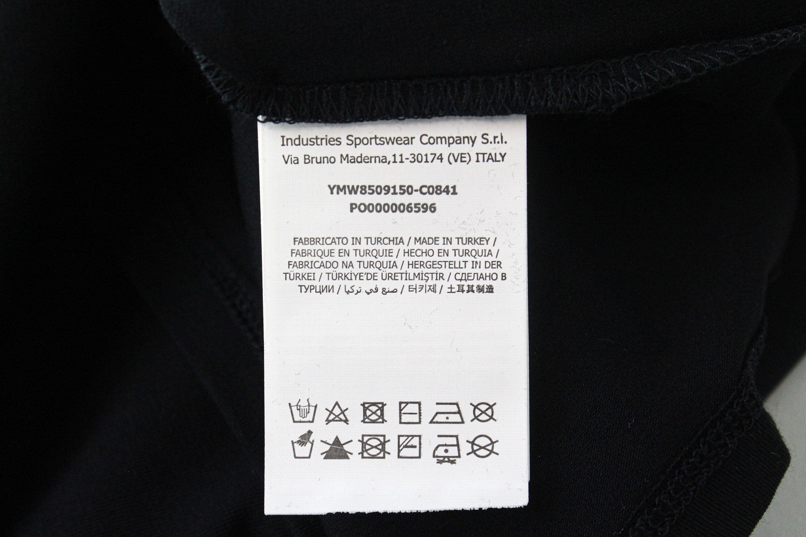 MARINA YACHTING Women T-Shirt S Black Cotton Crew Neck  Rhinestone Pullover