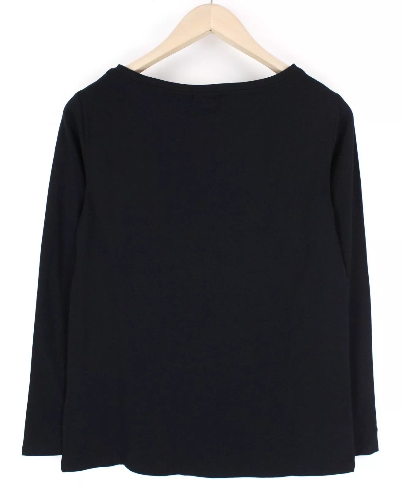 MARINA YACHTING WOMEN Black Logo Tee S Stretch Cotton Round Neck T-Shirt