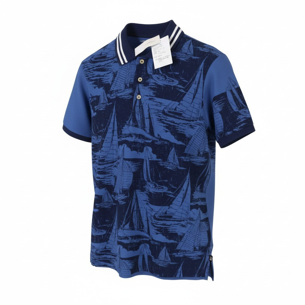 Blaue Baumwoll-Poloshirts