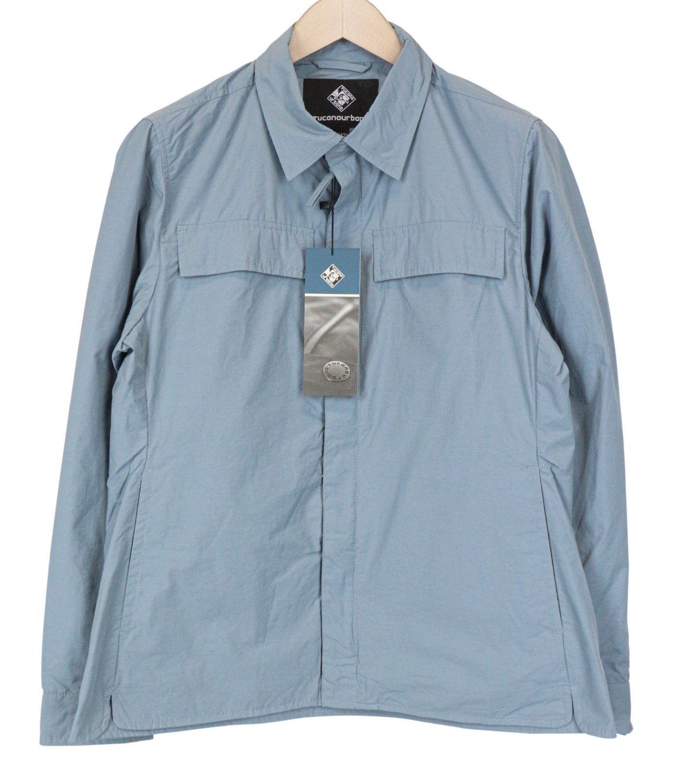 TUCANO URBANO Albertina Women's Moto Jacket EU42 Light Blue Cotton Blend Coat