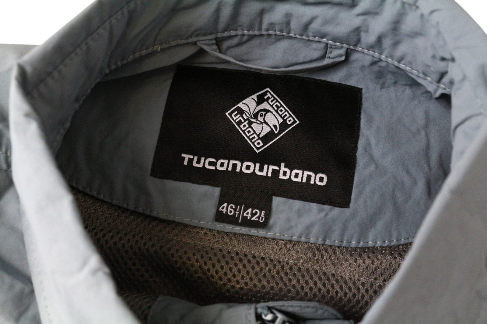 TUCANO URBANO Albertina Women's Moto Jacket EU42 Light Blue Cotton Blend Coat