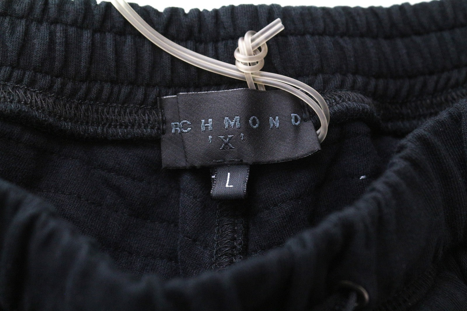 RICHMOND Men's Jogger Pants Black L Cotton Stretch Pull-On with Drawstrings