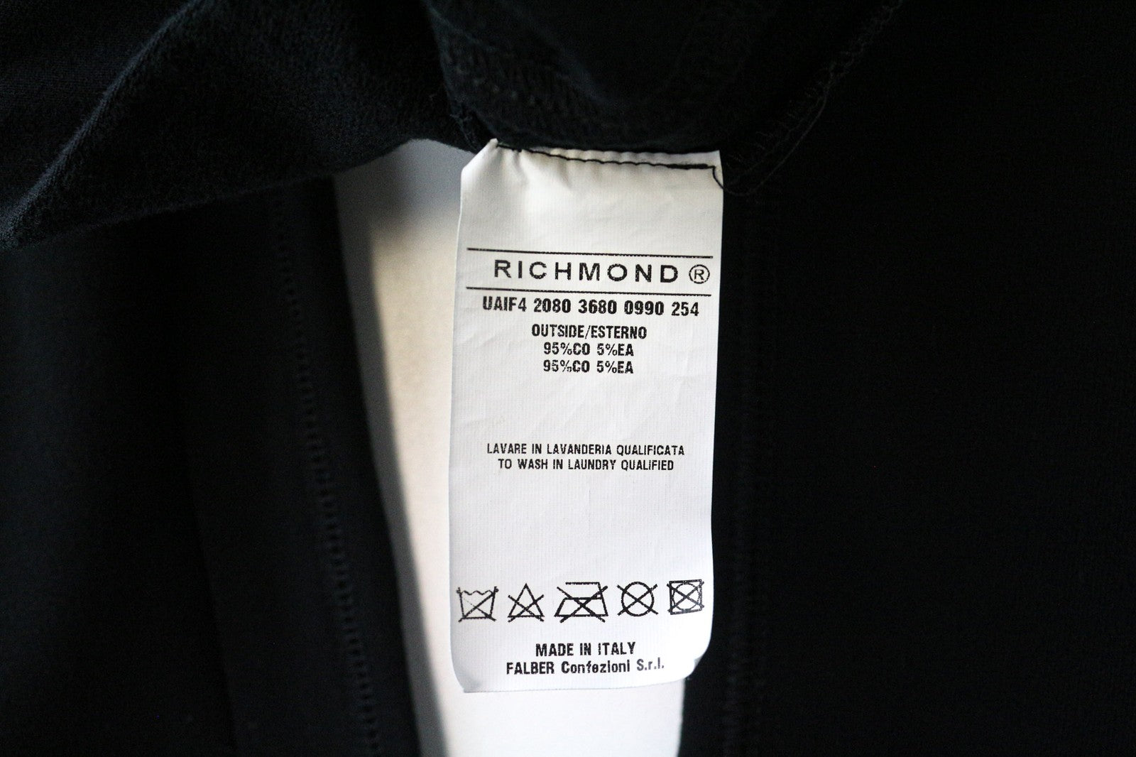 RICHMOND Men's Jogger Pants Black L Cotton Stretch Pull-On with Drawstrings