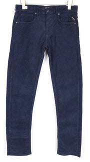 REPLAY Grover Men's Corduroy Trousers W30/L32 Blue Straight Cotton Stretch
