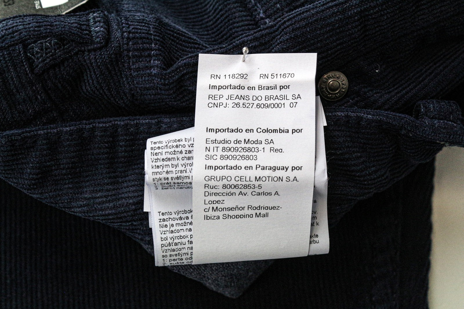 REPLAY Grover Men's Corduroy Trousers W30/L32 Blue Straight Cotton Stretch