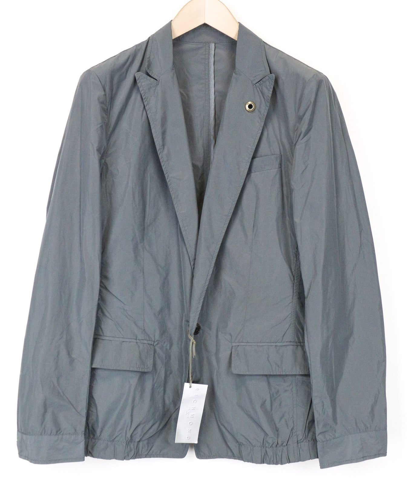 RICHMOND Men's Blazer 48 Grey Lightweight Single-Breasted Unlined