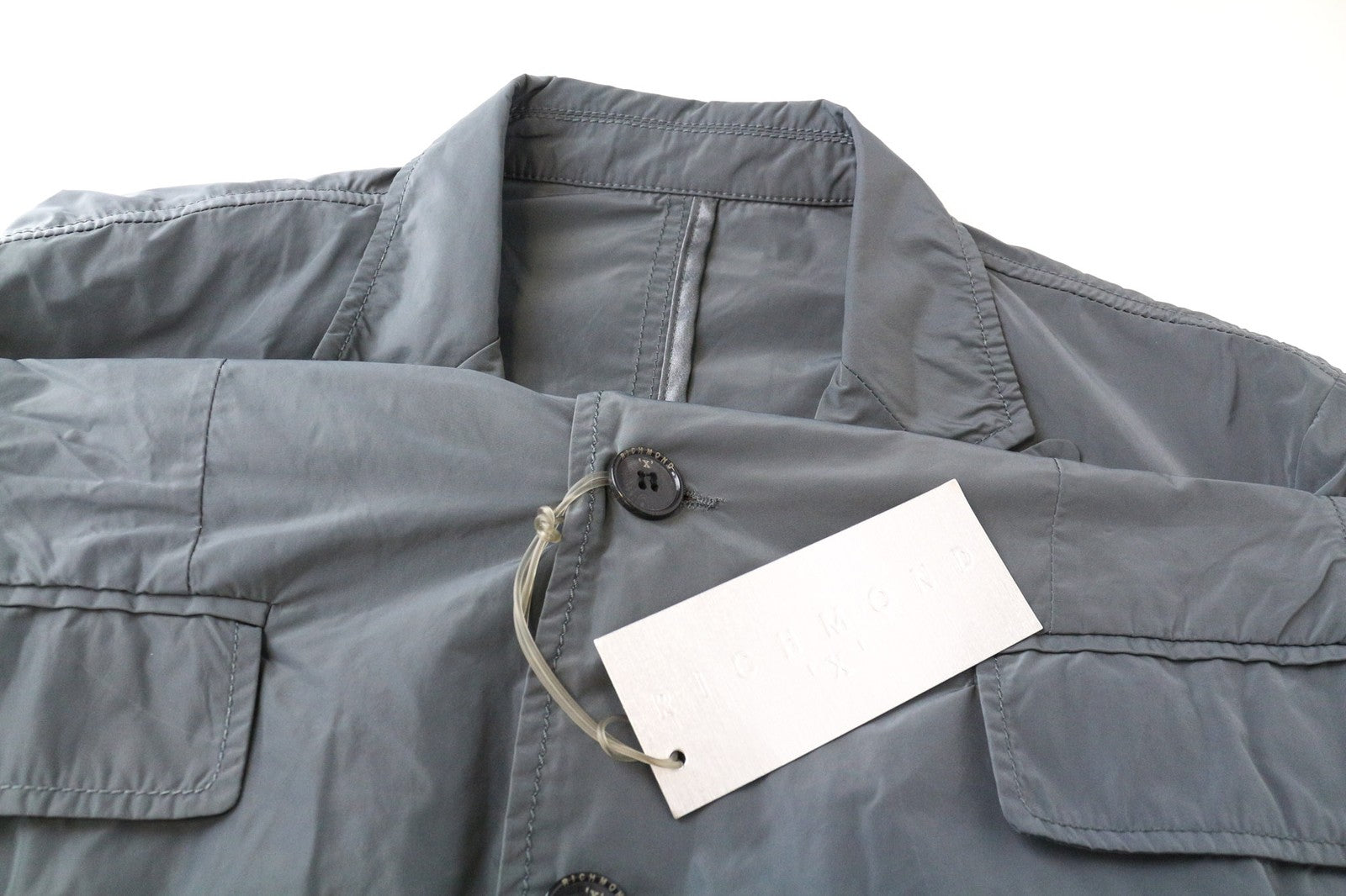 RICHMOND Men's Blazer 48 Grey Lightweight Single-Breasted Unlined