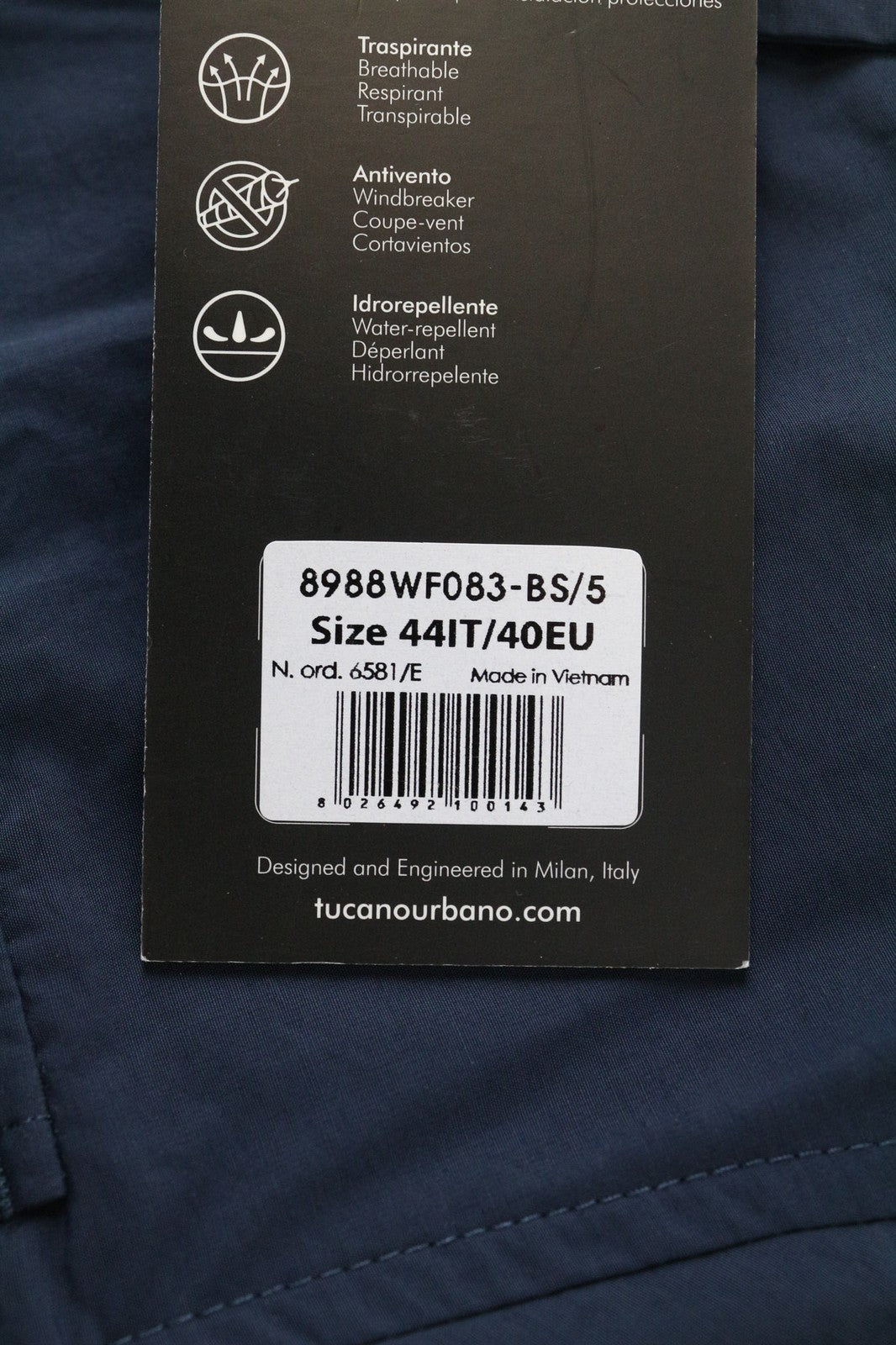 TUCANO URBANO Albertina moteriška striukė, tamsiai mėlyna, su medvilnės mišinio apykakle, EU40 