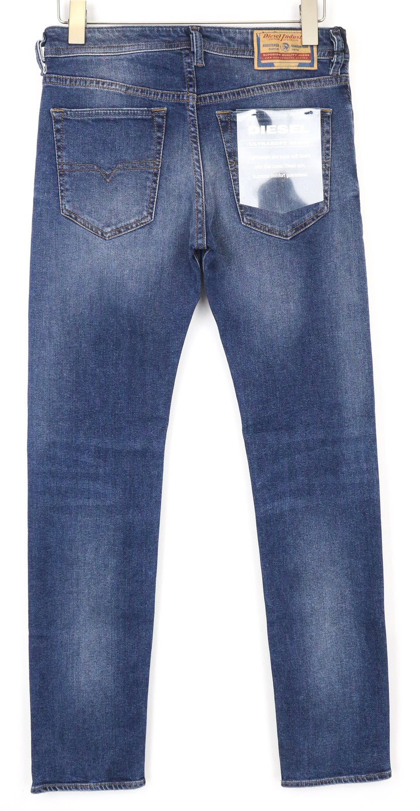 DIESEL Buster 084NS Men's Jeans W28/L32 Slim Tapered Washed Blue Stretch