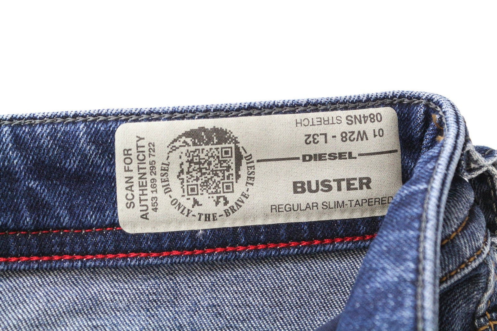 DIESEL Buster 084NS Men's Jeans W28/L32 Slim Tapered Washed Blue Stretch