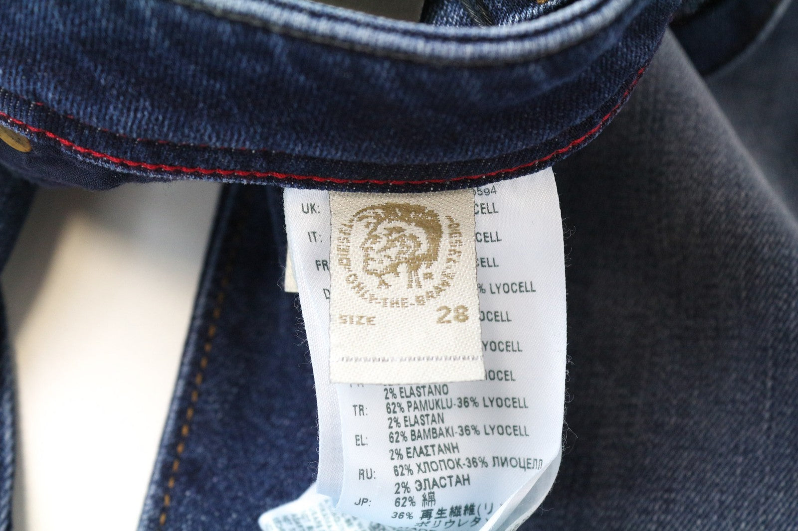 DIESEL Buster 084NS Men's Jeans W28/L32 Slim Tapered Washed Blue Stretch