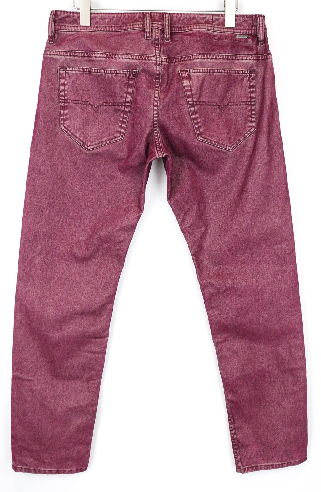 DIESEL Thommer 0091T Men's Jeans W34 Slim Fit 5-Pocket Purple Red Velvety