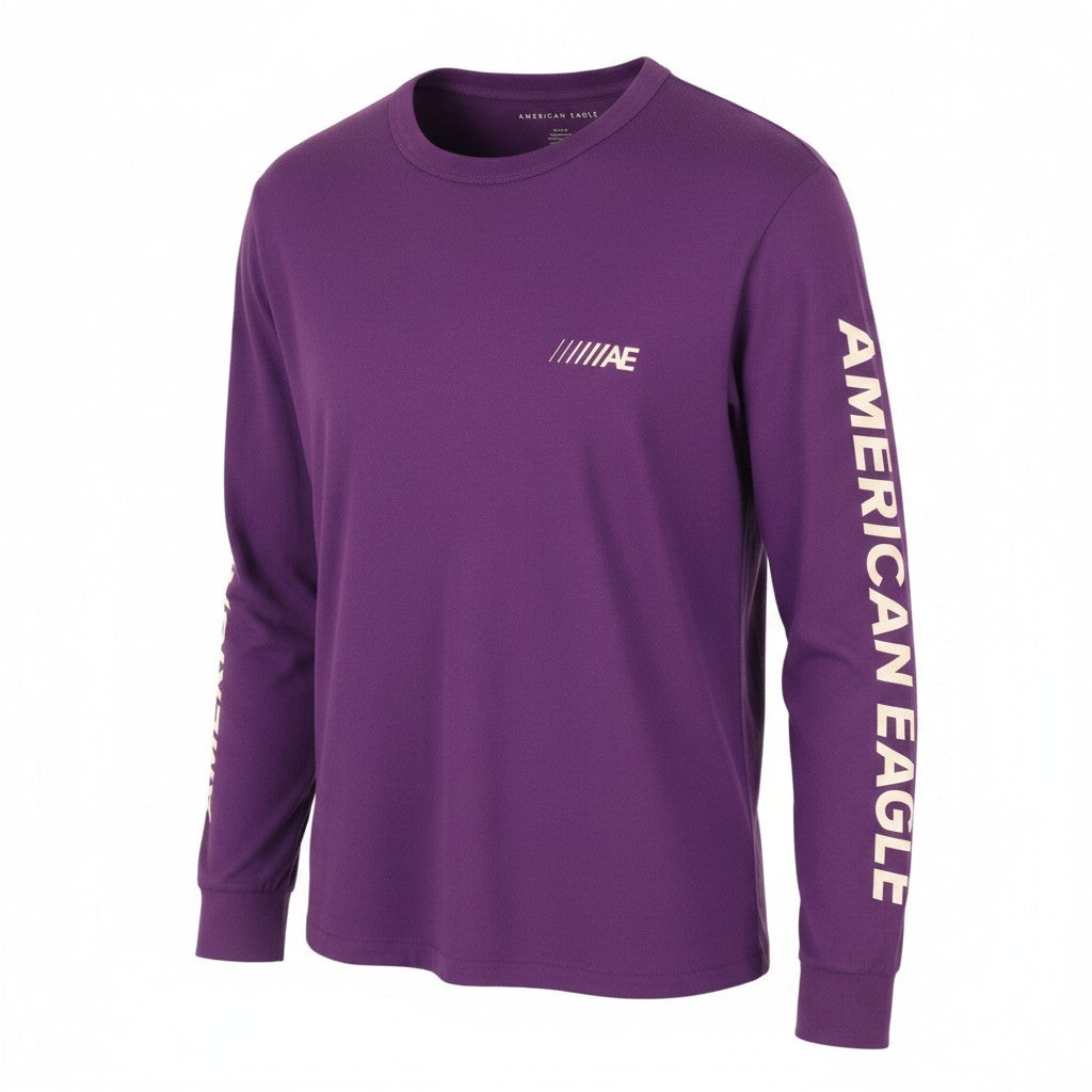 Lila Baumwoll-T-Shirt