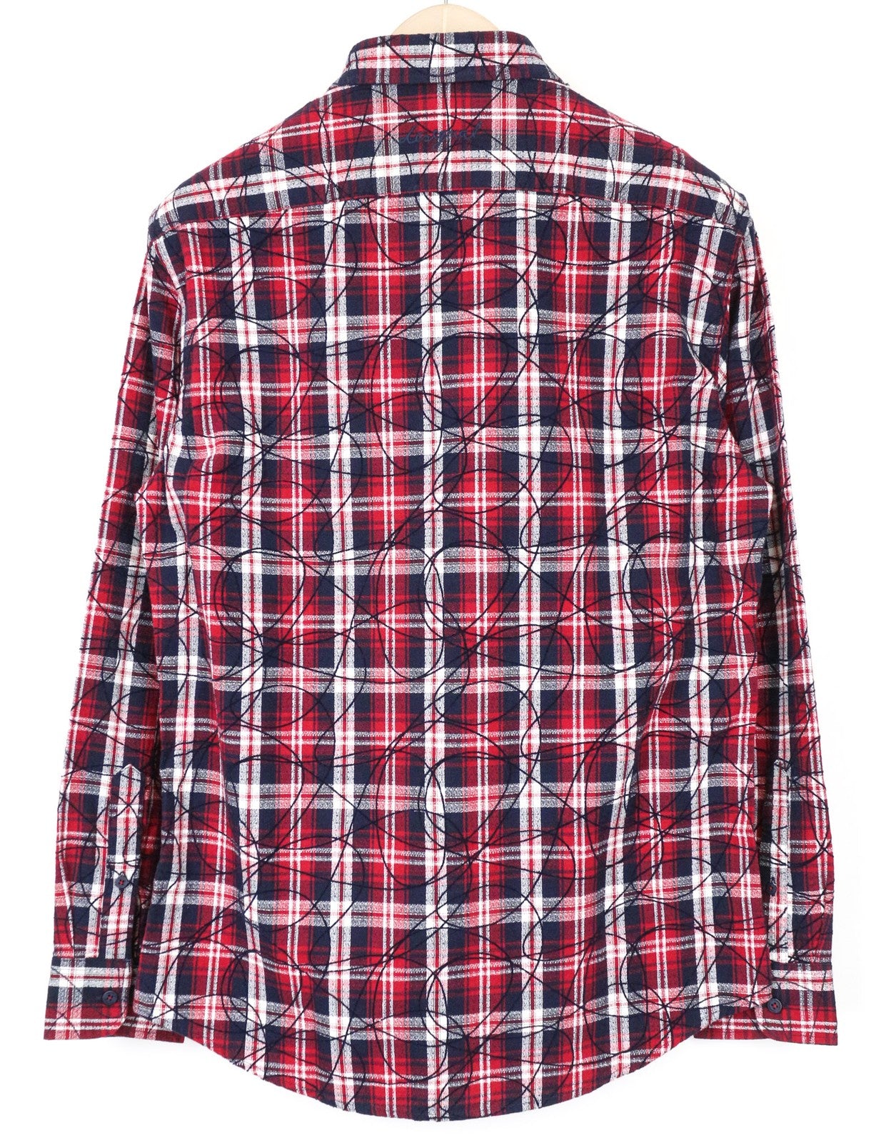 DESIGUAL Juli Men's Shirt S Checked Pure Cotton Long Sleeve Pocket Front