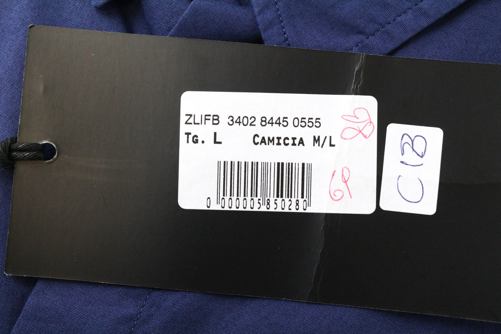 RICHMOND Men's Shirt L Cotton Stretch Button-Up Long Sleeve Logo Pocketed