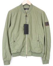 RICHMOND Men's Jacket 48 Green Lightweight Zip Long Sleeve Single-Breasted