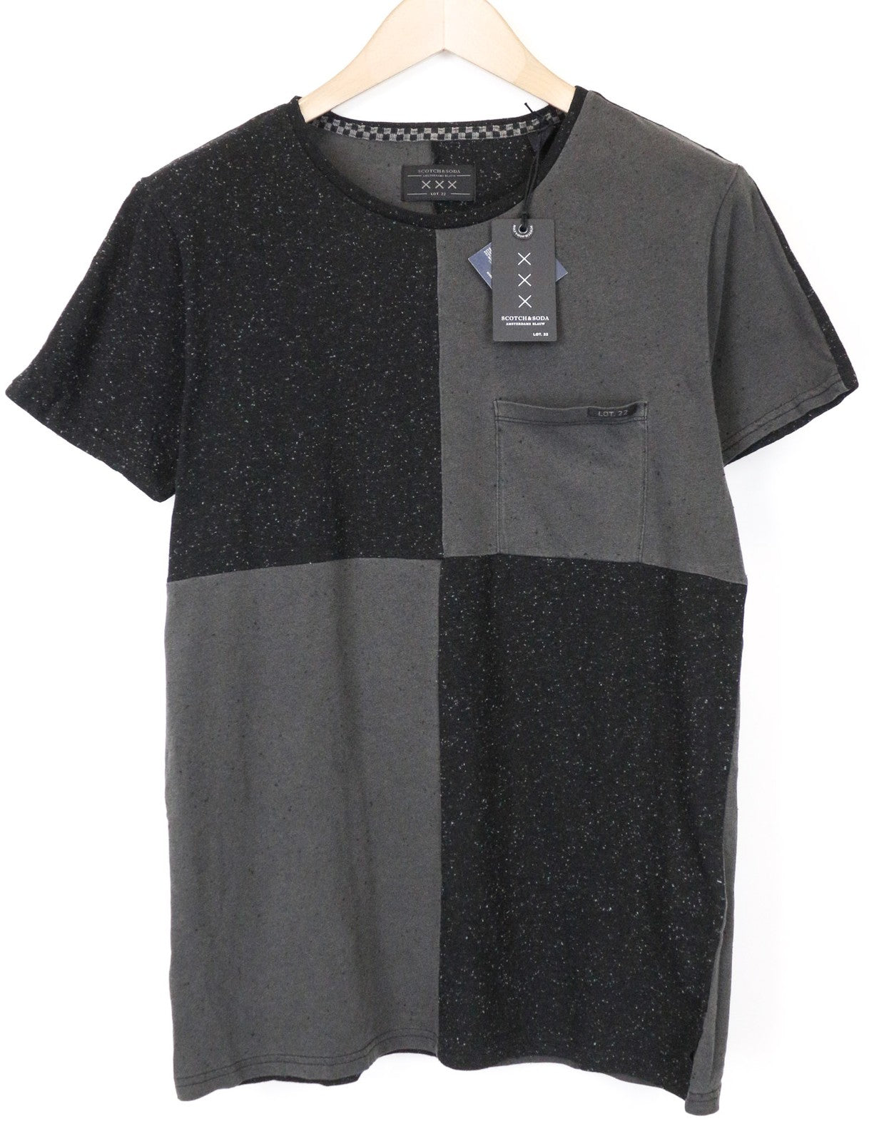 SCOTCH & SODA Ams Couture XXX Men's Tee M Grey Short Sleeve Cotton Blend