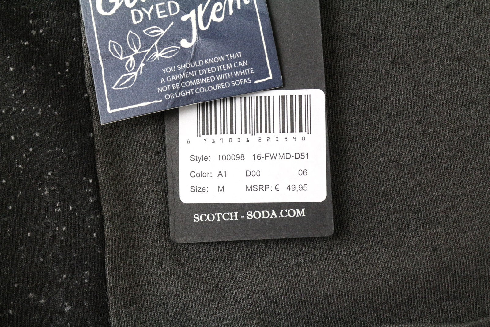 SCOTCH & SODA Ams Couture XXX Men's Tee M Grey Short Sleeve Cotton Blend