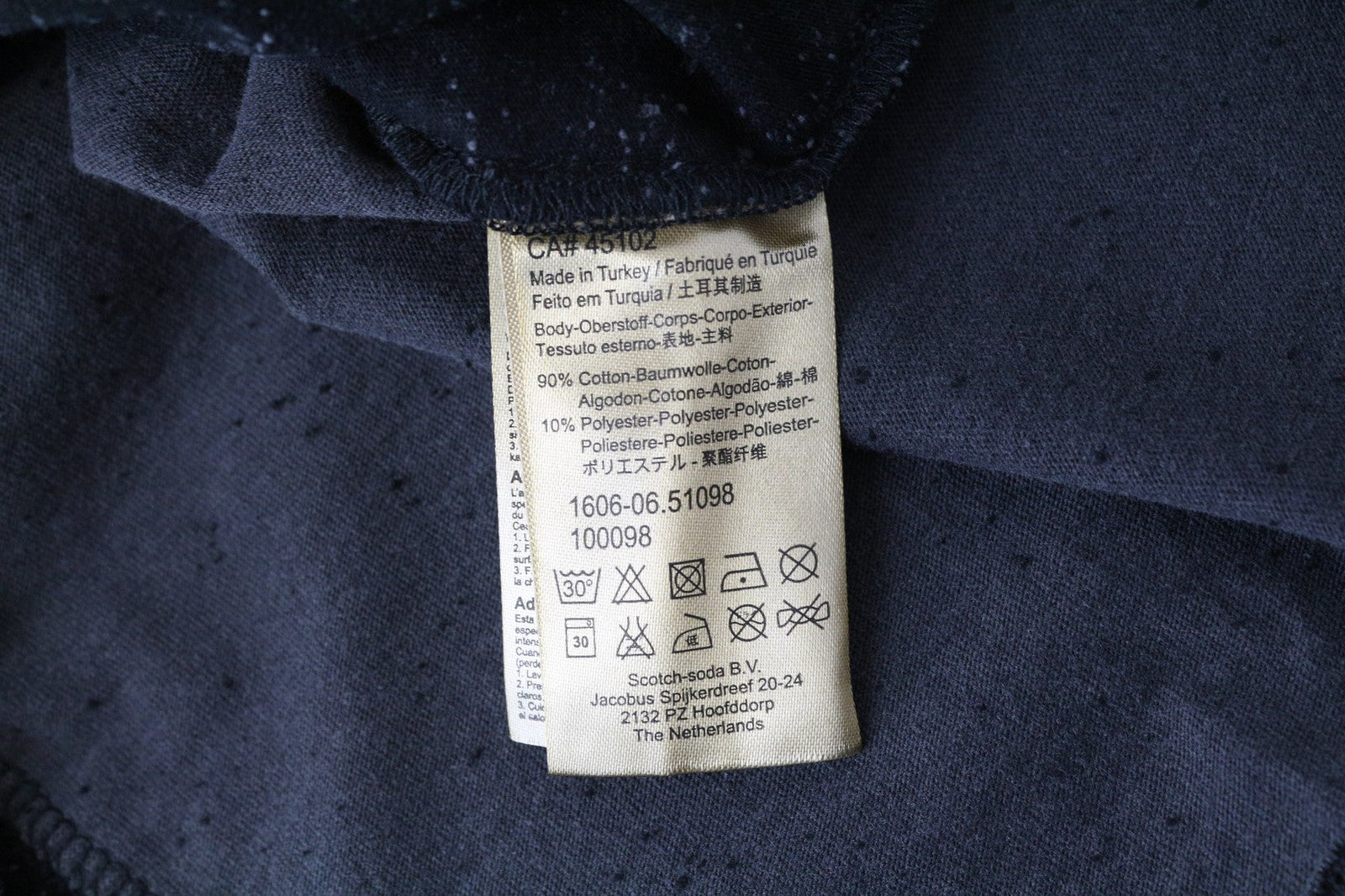 SCOTCH & SODA Ams Couture XXX Men's Tee M Grey Short Sleeve Cotton Blend