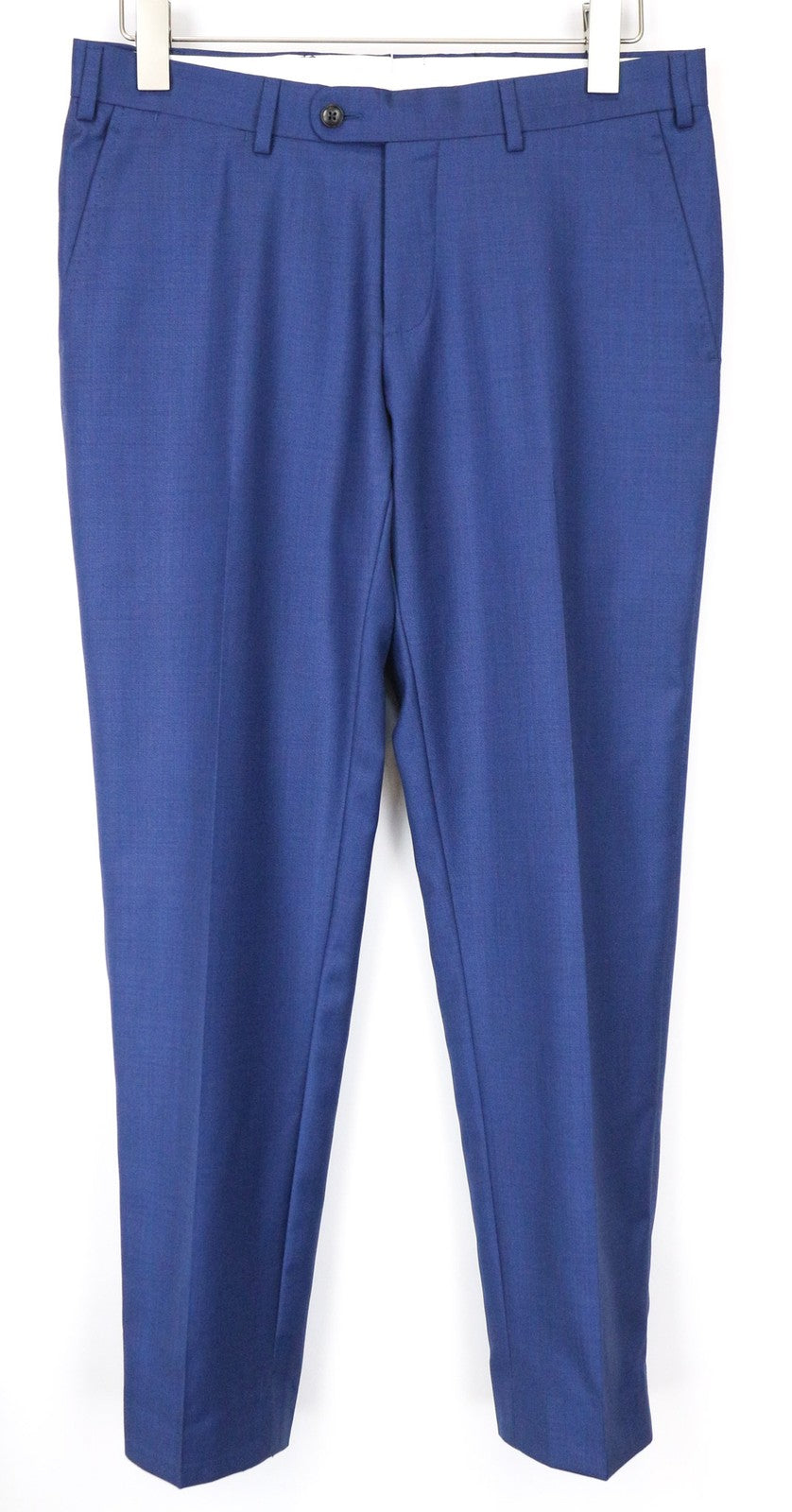 SUITSUPPLY Brescia Men's Trousers UK36S Blue Wool Pleated Classic Lined