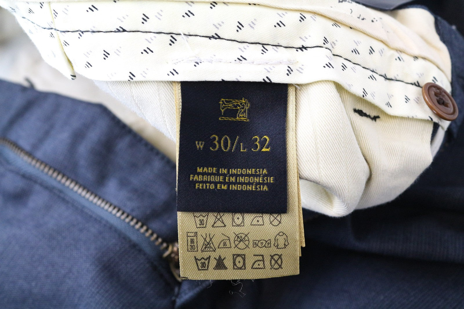 SCOTCH & SODA Stuart Men's Trousers W30/L32 Slim Pleated Greyish Blue Cotton