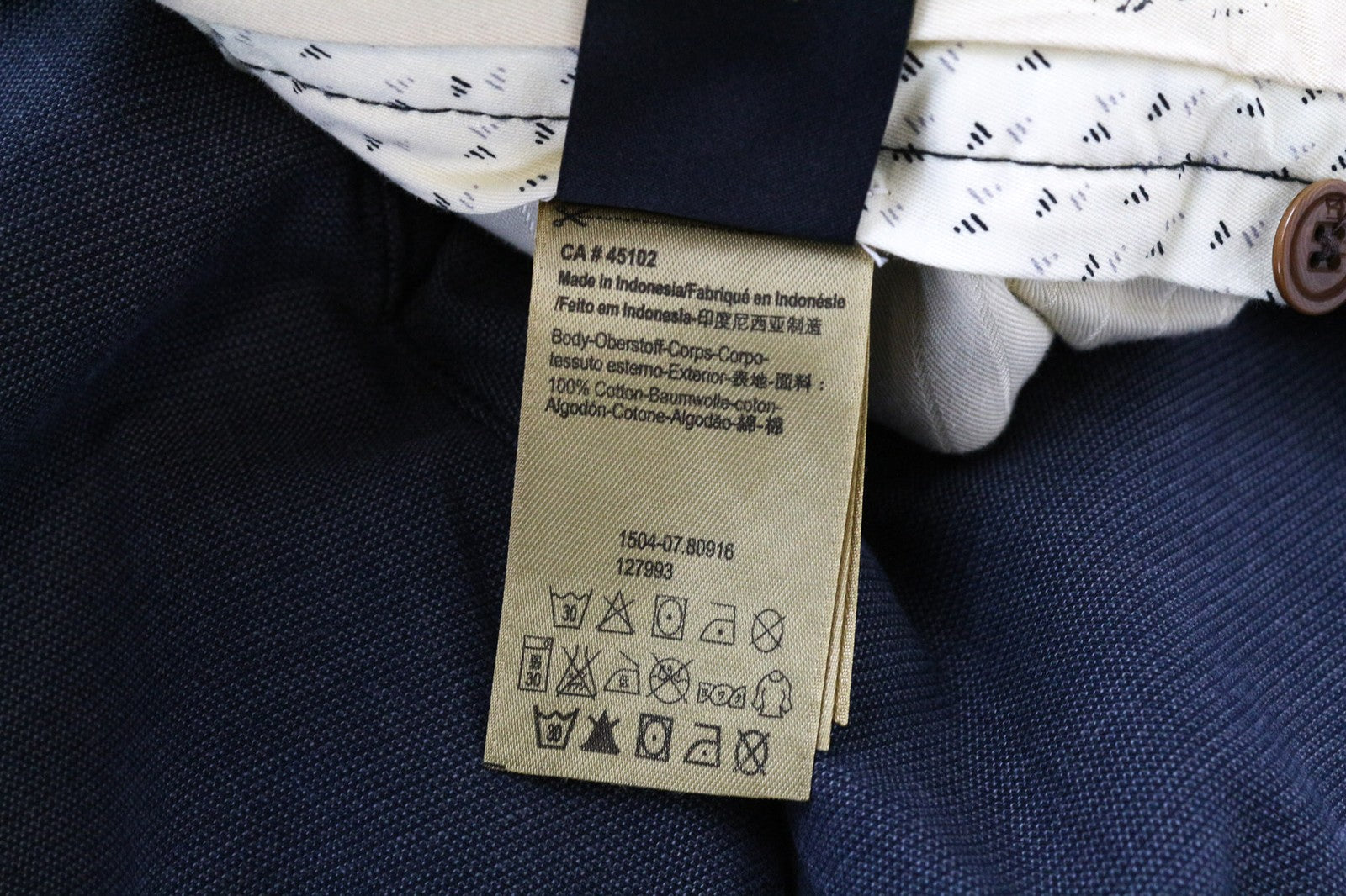 SCOTCH & SODA Stuart Men's Trousers W30/L32 Slim Pleated Greyish Blue Cotton